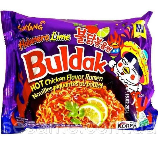 Лапша рамэн очень острая Бульдак Хабанеро Лайм Samyang 140г Харьков - изображение 1