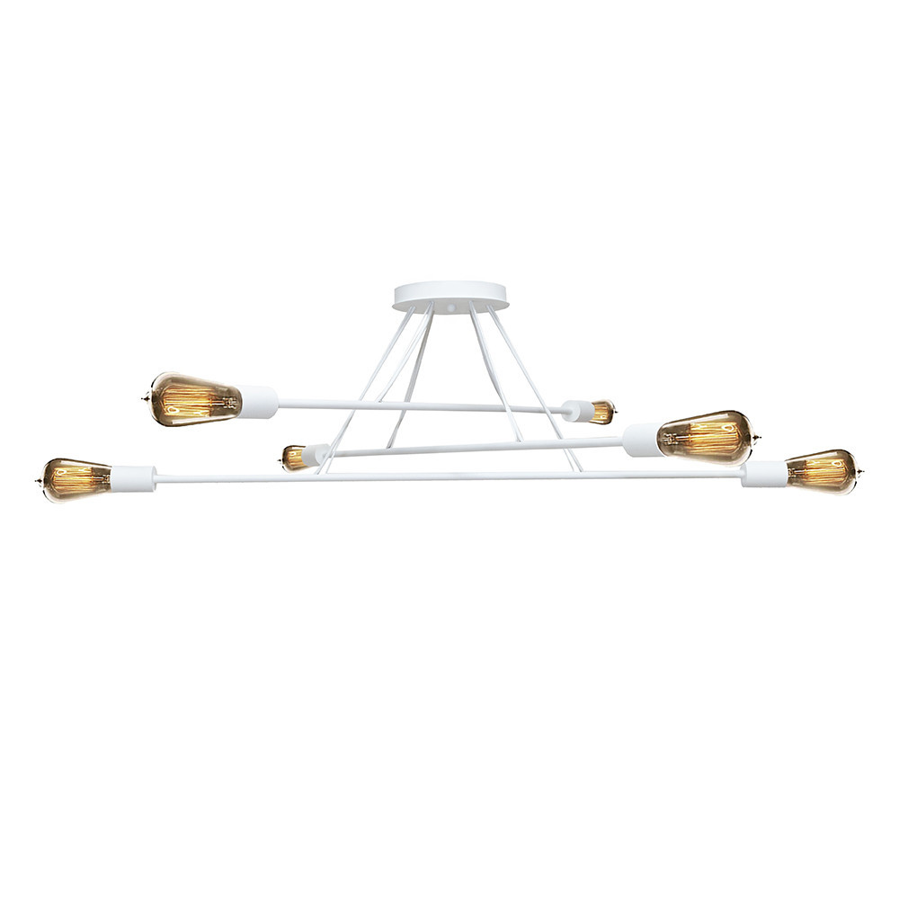 Люстра подвесная MSK Electric Asket на шесть ламп Е27 NL 10320-6 WH белая Одесса - изображение 4