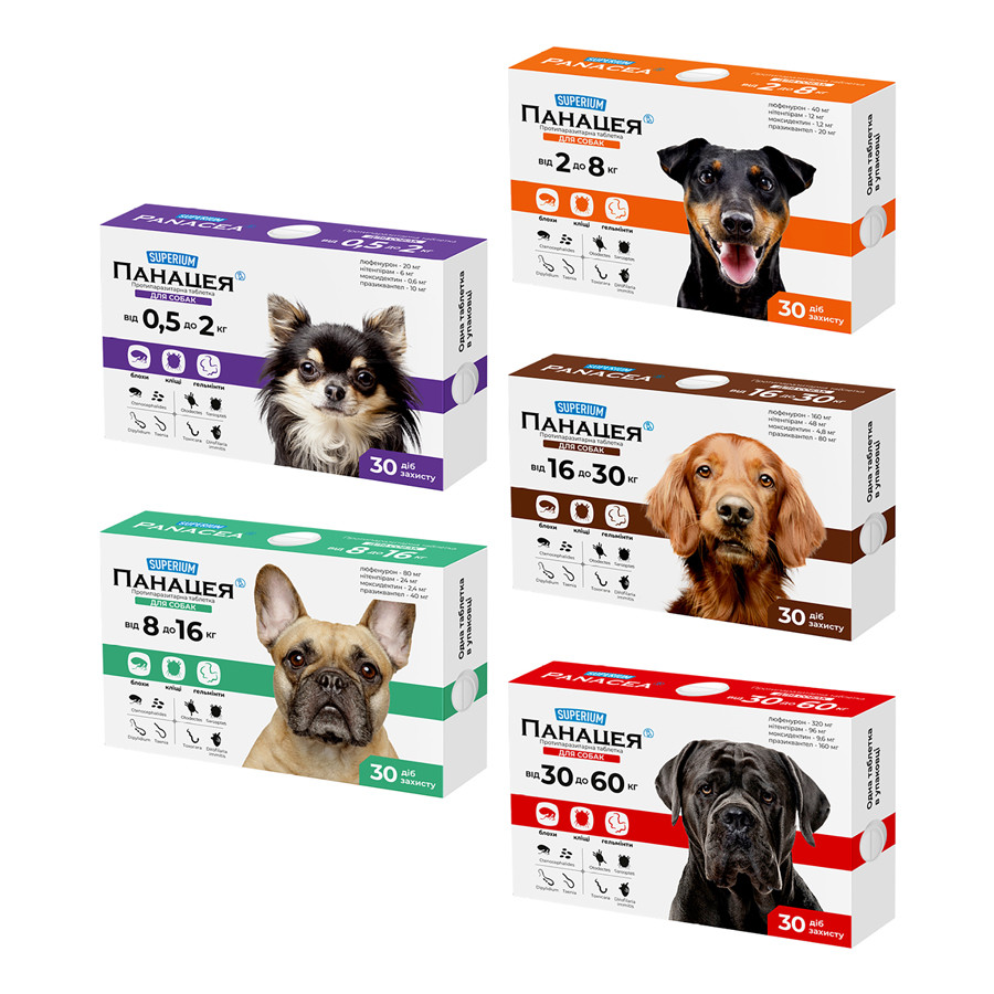 СУПЕРІУМ Панацея, протипаразитарна таблетка для собак, 0,5-2 кг Коломыя - изображение 1