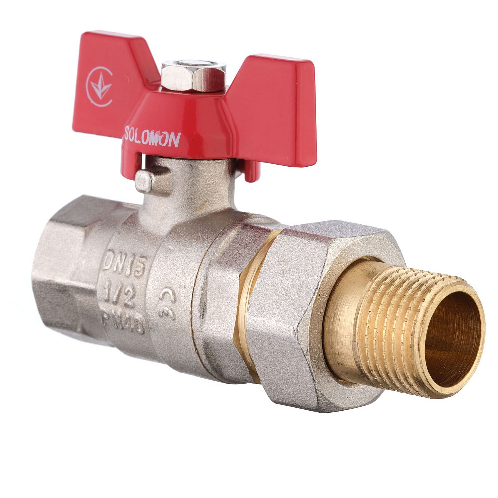 Кран кульовий прямий з американкою SOLOMON 1/2″ ПОСИЛЕНИЙ 1042 Тернопіль - фото 1