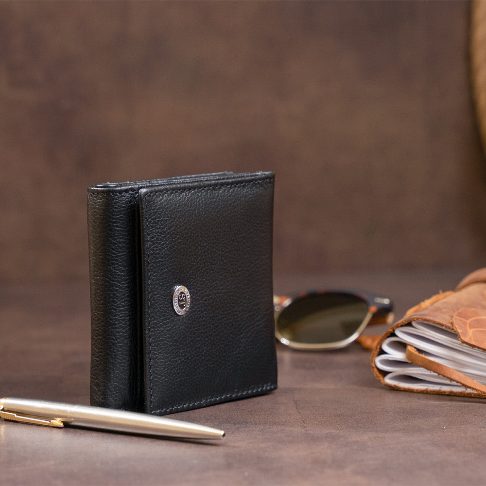 Компактний гаманець жіночий Чорний (ST Leather) Київ - фото 3