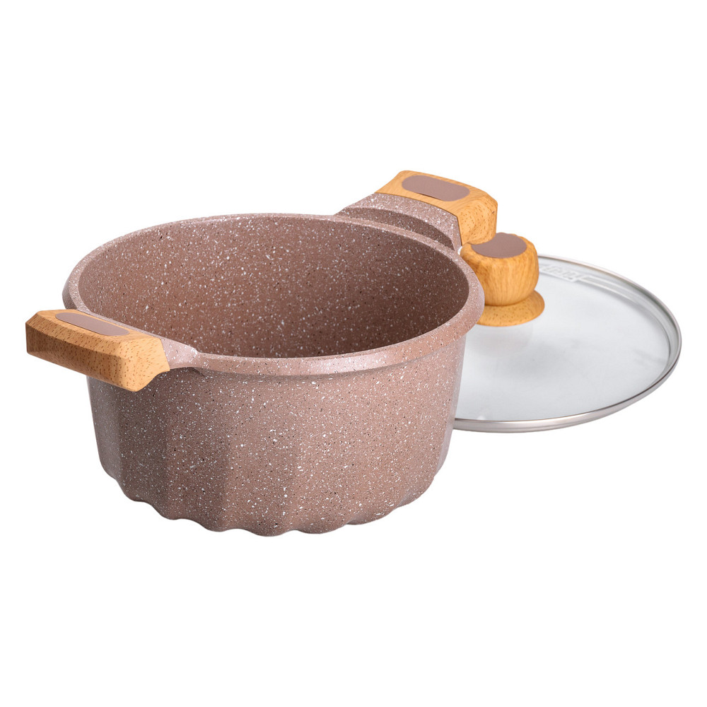 MGC Алюмінієва каструля об'ємом 5 літрів з кришкою Ø 24 см, мармурове антипригарне покриття, ка Коломыя - изображение 3