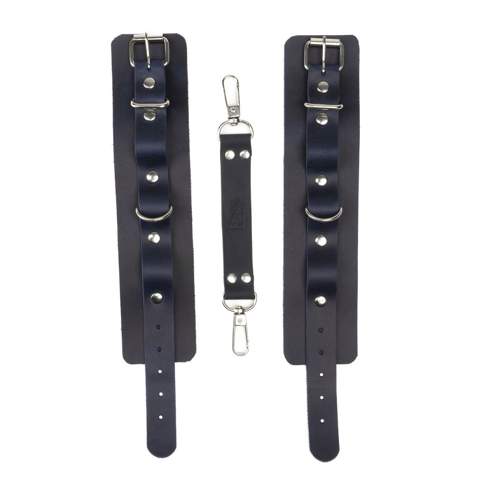 Наручники из натуральной кожи Flirty Leather - Dark Blue, KC00018 Sex Aura Киев - изображение 3