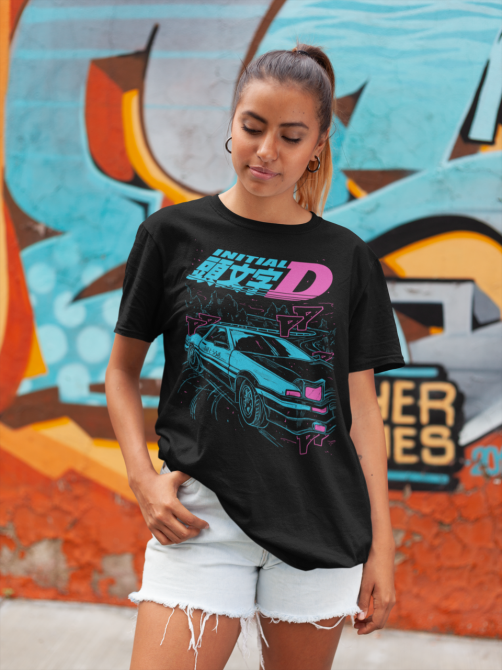 Футболка з аніме принтом Інітіал Д Ітсукі Фуджівара оверсайз (S/M/L) Чорний AnimeJ0634 Дніпро - фото 3