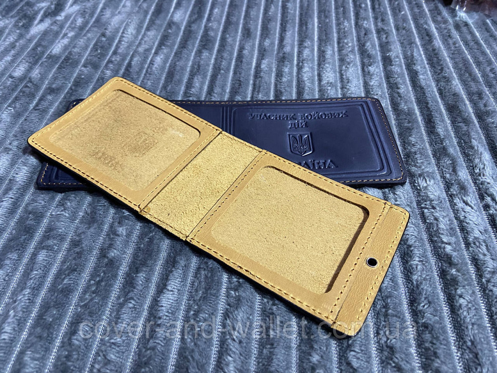 Обкладинка на посвідчення "Учасник бойових дій" із вінтажної шкіри Crazy Horse Київ - фото 4