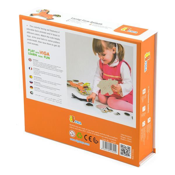 Деревянная шнуровка Viga Toys Фермерские зверята (51325) Харьков - изображение 3