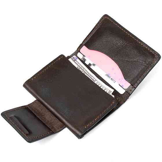 Шкіряна візитниця GRANDE PELLE 11410 Темно-коричневий Київ