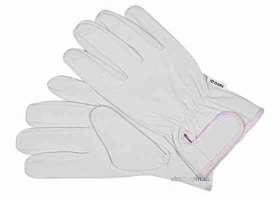 Рукавиці робочі білі з застібкою-липучкою YATO : шкіра, розмір 10 [10] Одесса