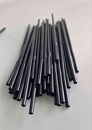 Трубочка для напоїв з гофрою d4.8 21см чорна (200 шт) Харків