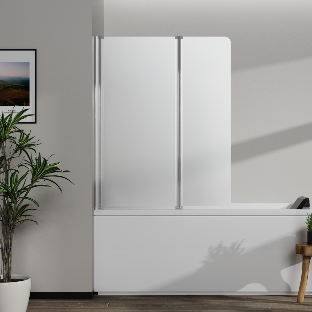 Скляна шторка для ванни AVKO Glass RDY19 60+40x140 Silver матова Київ - фото 2