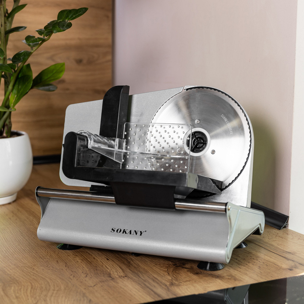 Слайсер профессиональный Sokany 500 Вт ломтерезка для мяса SK-446 Киев - изображение 9