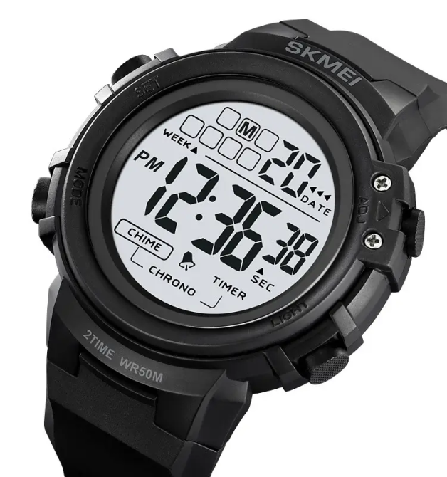 Годинник чоловічий наручний спортивний Skmei 2260 (Чорний з білим) Вінниця - фото 2