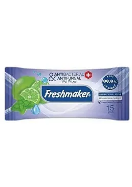 Серветки вологі Freshmaker Antibacterial (Lemon/Lime), 15 шт Гостомель - фото 1