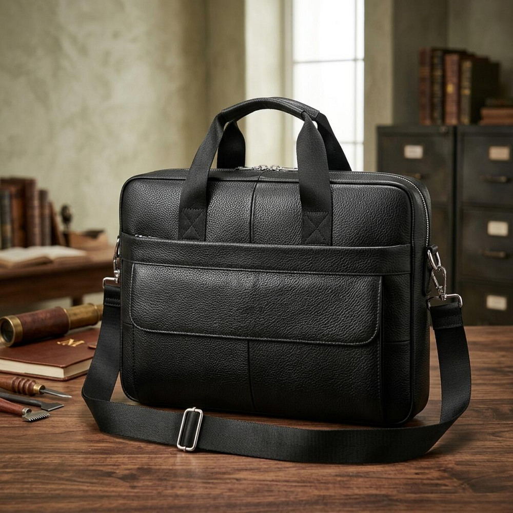 Сумка мужская Vintage 14628 кожаная Черная Киев - изображение 10