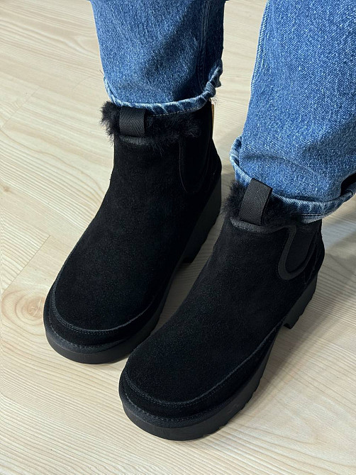 Черевики жіночі Hengji 002-1 замшеві на хутрі високі чорні, 40, 25 см Київ - фото 4