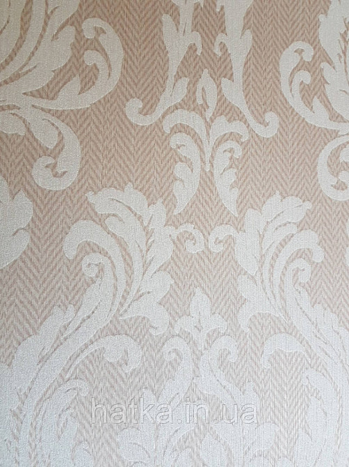Текстильні шпалери на флізеліновій основі Cador Rasch Textil 086644 теракотова основа зигзаги вензелі бежевий Київ - фото 2