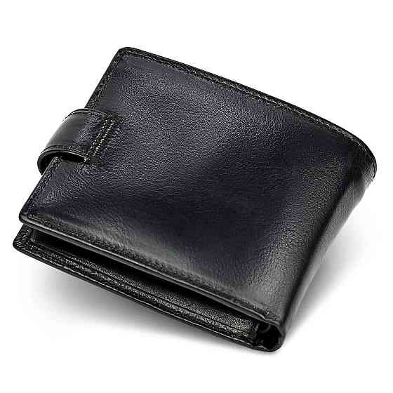 Чоловіче портмоне ST Leather з натуральної шкіри Чорний Київ