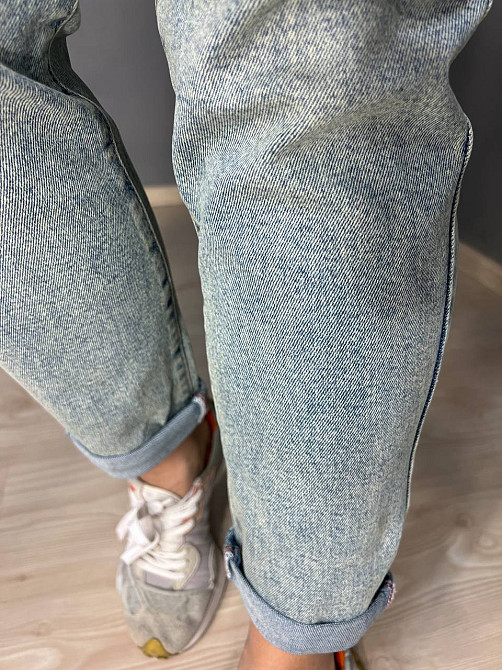 Джинсы женские Dicesil 9157 Mom jeans comfort высокая талия стрейчевые ремень веревка светло голубые, светло-голубой, 29, 29, 80 см, 107 см Киев - изображение 5