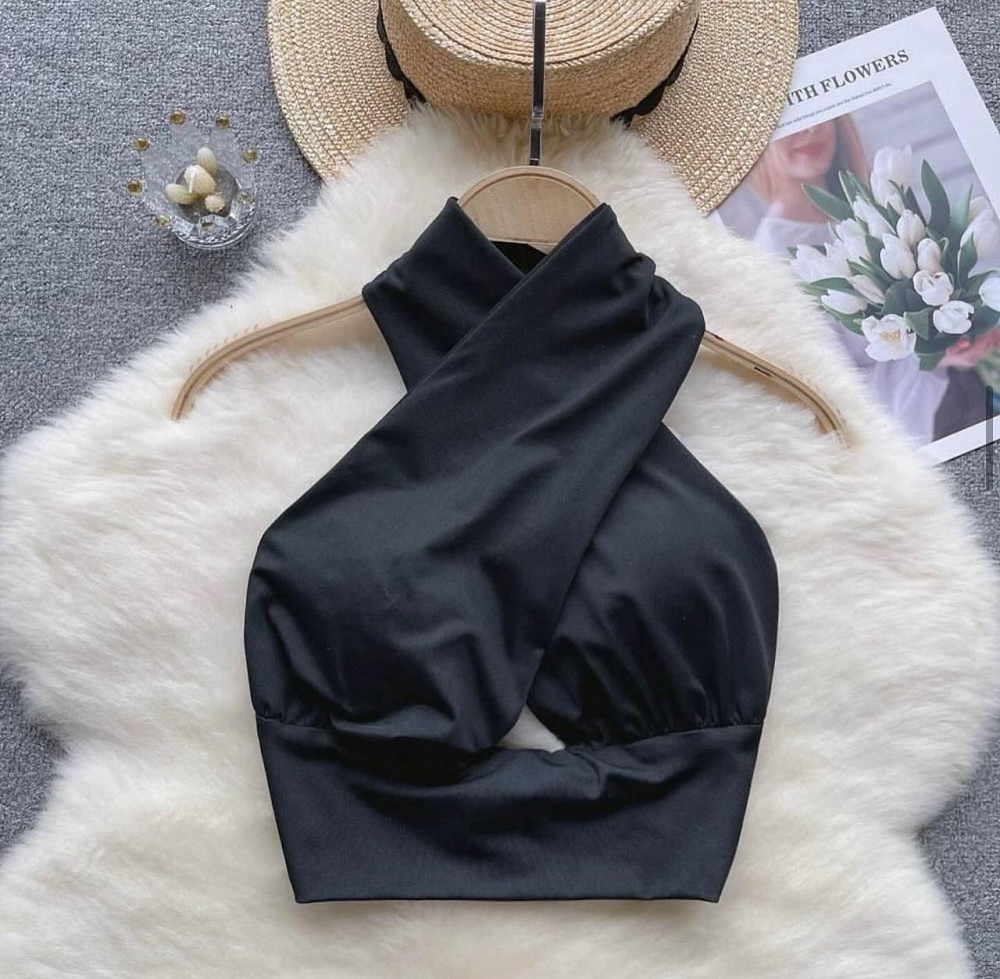 Женский летний топ с открытыми плечами из плотного микродайвинга Одесса - изображение 3