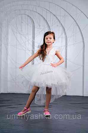 Дитяча сукня видовжене ззаду біла 116-128 Кривий Ріг