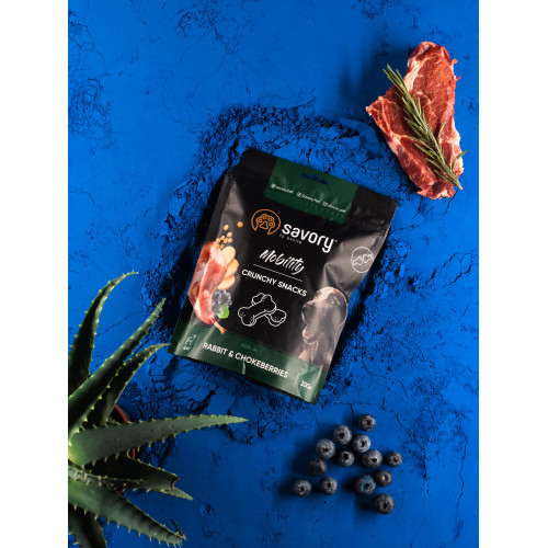 Хрустящие лакомства Savory Mobility Rabbit and Chokeberries для собак всех пород для здоровья суставов с кроликом и черноплодной Киев - изображение 5