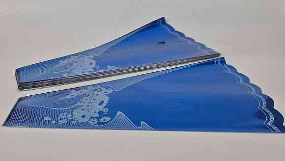 Конусная упаковка под цветы h60/13низ/37верх металл синий (100 шт)  узор133 (1) (100 шт) Харьков