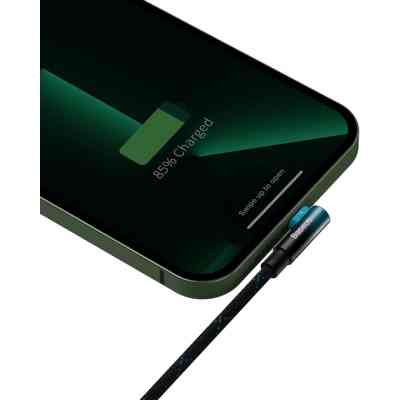 Дата кабель USB 2.0 AM to Lightning 2.0m 2.4A 90° corner black/blue Baseus (CAVP000121) Вінниця
