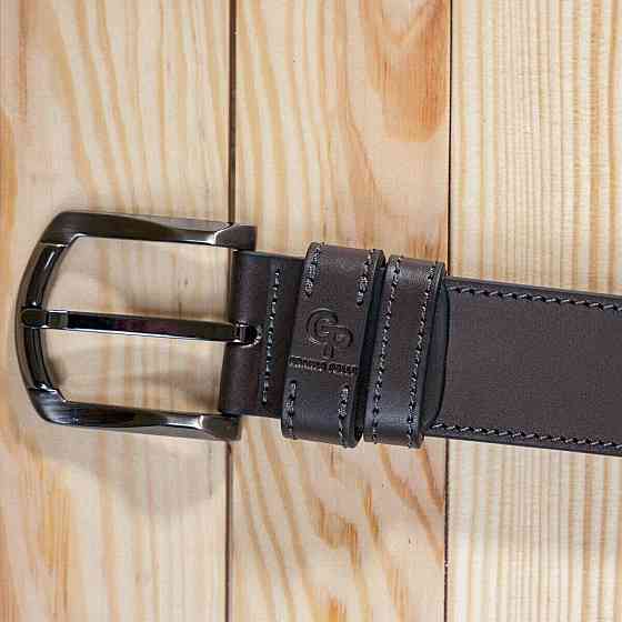 Ремень мужской джинсовый Коричневый (GRANDE PELLE) Киев