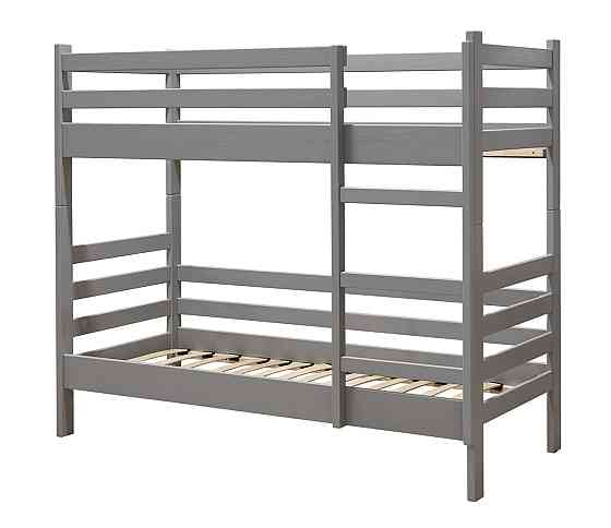 Ліжко двоярусне Тоні з ламелями Бук в кольорі Горіх Львів