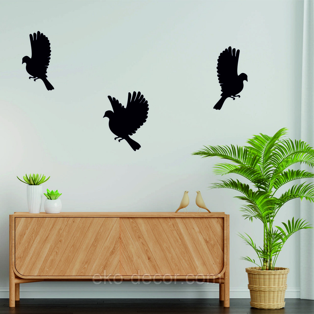 Декоративное настенное Панно «Птичка» Декор на стену(цена за 1шт) 30*23 см, Черный Киев - изображение 9