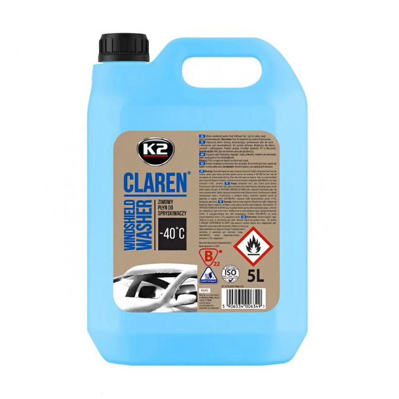 Омивач скла K2 Claren Windshield Washer -40°C зимовий Нейтральний концентрат 5л Львів - фото 1
