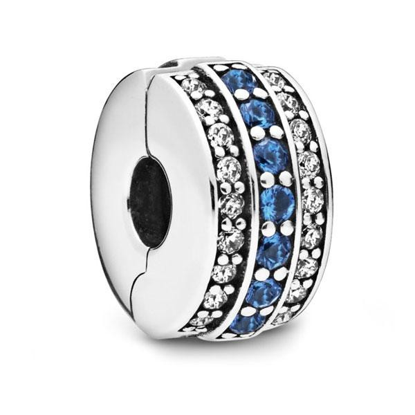 Срібна намистина-кліпса Пандора  "Синій паве" 798480C01 MasterSem Київ - фото 1