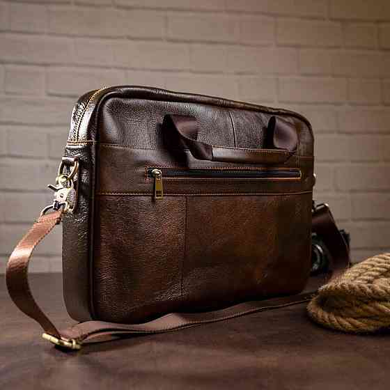 Сумка мужская под ноутбук Vintage 14669 Коричневая Киев