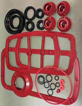 Сальники (набір) МТ, ДНІПРО (повний) червоний з прокладкою піддону якісний VDKI Киев