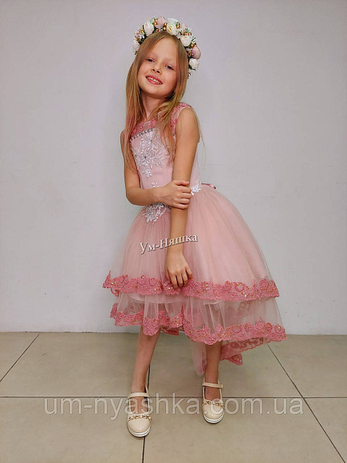 Дитяча сукня видовжене ззаду Синя 122-134 Кривий Ріг - фото 7