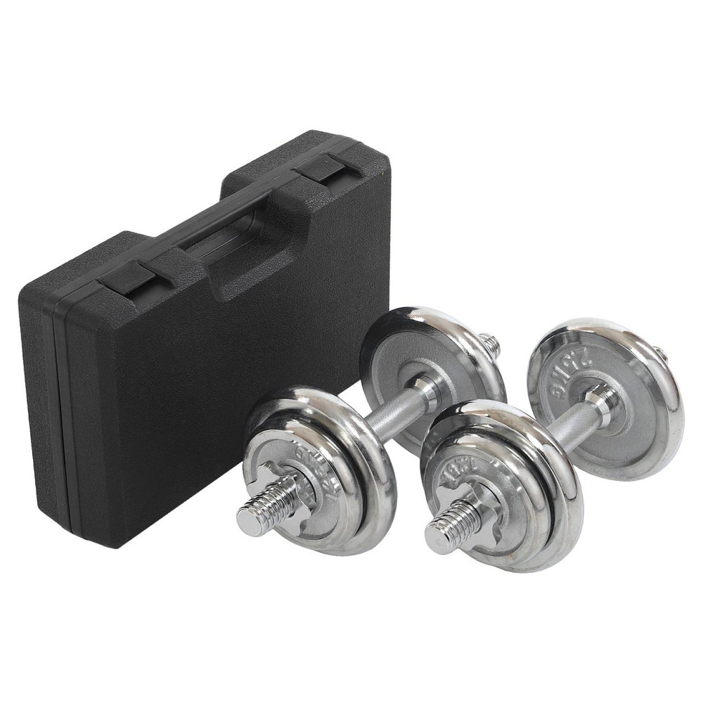 Набір хромованих гантелей 2 по 10 кг в кейсі Zelart-9644 Київ - фото 1