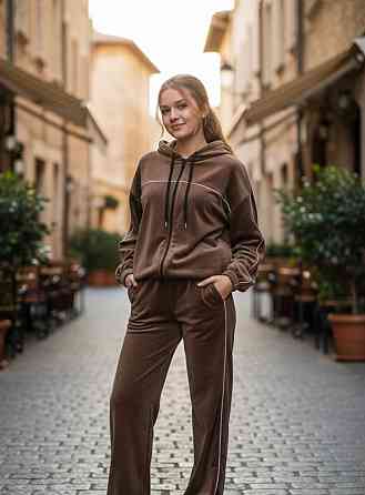 Теплый спортивный костюм для девочки подростка на молнии флис 134,140,152,164 шоколад Николаев