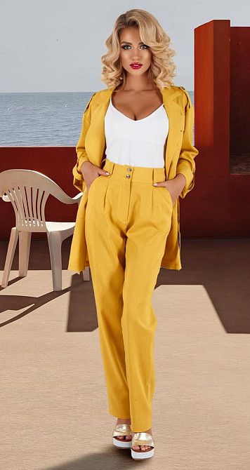 Льняной костюм с пиджаком сафари Киев - изображение 2