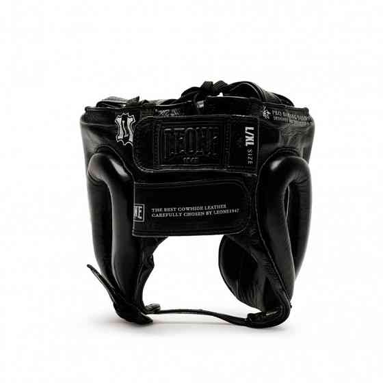 Боксерський шолом з бампером Leone Greatest Black L/XL професійний захист для боксу, ММА та єдиноборств Київ