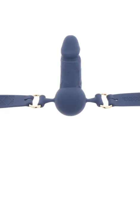 Кляп-шарик в виде пениса Taboom Silicone Supreme, синий Sex Aura Киев - изображение 4