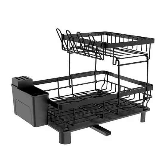 Стеллаж для сушки посуды.Многофункциональная двухъярусная подставка для посуды и столовых принадлежностей Каменец-Подольский
