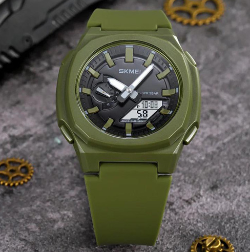 Часы наручные SKMEI 2091AGWT, GREEN-WHITE, 10302 Днепр - изображение 2