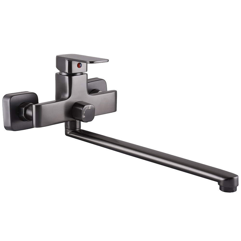 Змішувач для ванної Globus Lux Milano GLM-0208N-11-Graphite- EURO латунь L350мм.Графіт Блиск. Луцк - изображение 1