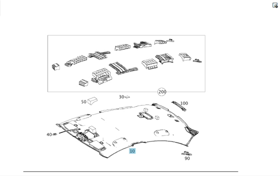 Mercedes-Benz  A1176900950 9F52 Обшивка стелі для панорамного даху + A1175406306 проводка стелі CLA C117 Одесса