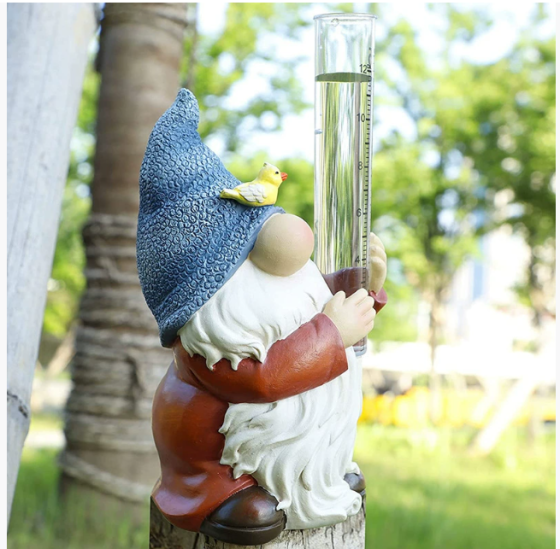 Садова фігурка Гном дощомір 20.3 х 9.4 см Полістоун Одеса