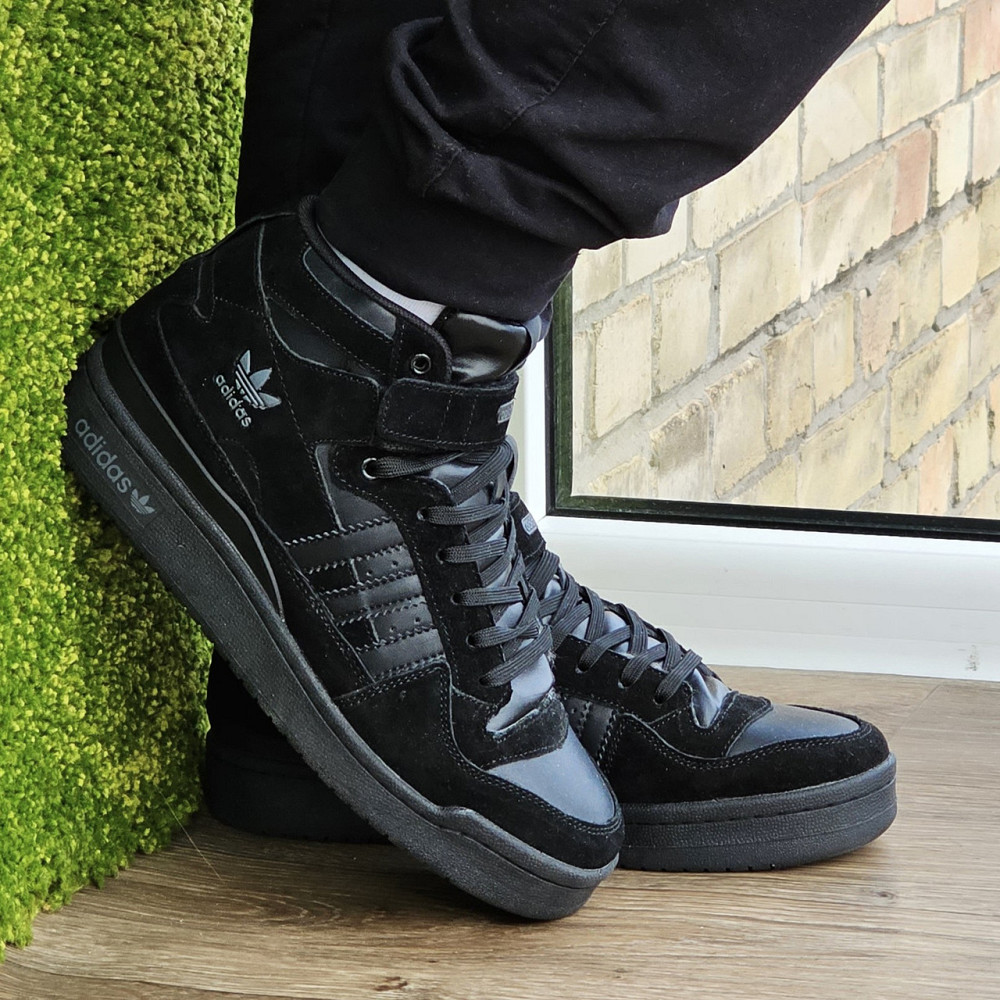 Высокие Зимние Кроссовки Adidas Forum с МЕХОМ Черные Мужские Ботинки Адидас (размеры: 43,44,45) Днепр - изображение 7