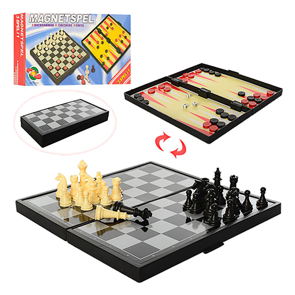 Шахматы магнитные Bambi 2029, 3 в 1 Шахматы, шашки, нарды Винница - изображение 1