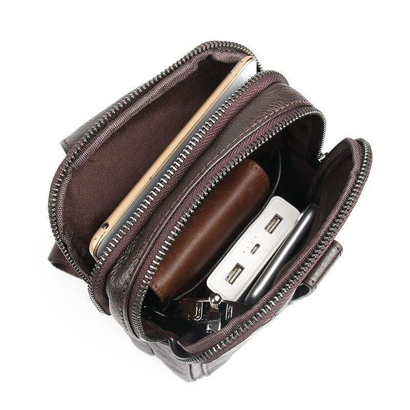 Сумка мужская кожаная через плечо Vintage 14983 Коричневая Киев - изображение 10