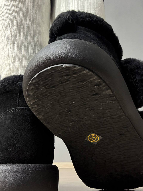 Черевики жіночі Hengji 13-1 уггі замшеві на хутрі з опушкою чорні, 37, 23,5 см Київ - фото 13