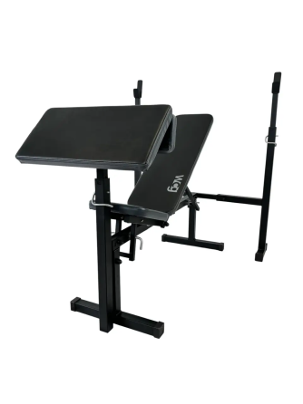 Скамья для жима с приставкой Скотта  + стойки Magnus Стойки, скамьи для жима и приседаний регулируемая Киев